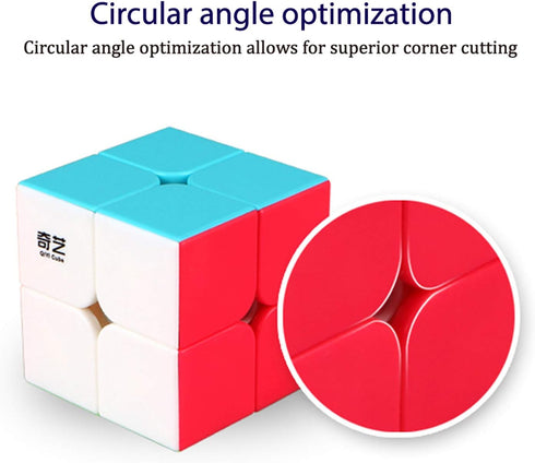 Qidi Speed Cube 2x2 - Stickerless Magic Cube 2x2x2 Puzzles Toys (50mm) - Educational Toy to Improve Concentration