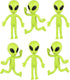 24 Pack (4") Bendable Rubber Neon Green Aliens - in a Display Box. Action Figures Bendable UFO Aliens Limbs Sensory