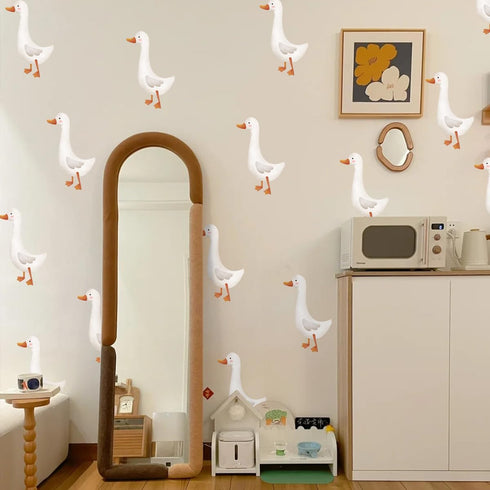 Goose Wall Decal, Geese Wall StickersPeel and Stick Removable Vinyl Underwater Duck Wall Sticker, Wall Decor Mural