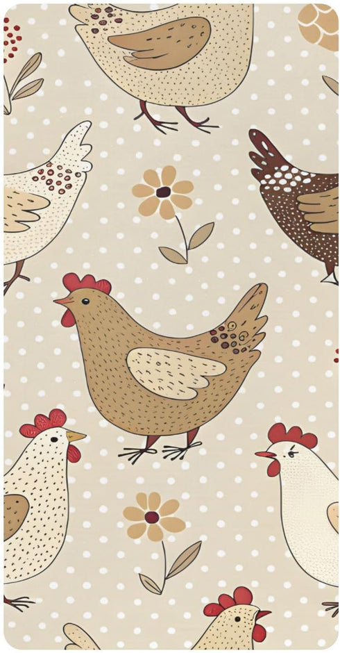 CZXW Netural Hens Crib Sheets Fitted 52" x 28" Natural Cotton Soft &