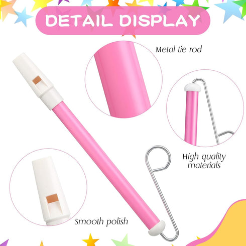 24 4 Syhood Pcs Slide Whistle for Adults Instrument Toy Plastic Metal Musical Slide Whistles for Kids Classroom Gift