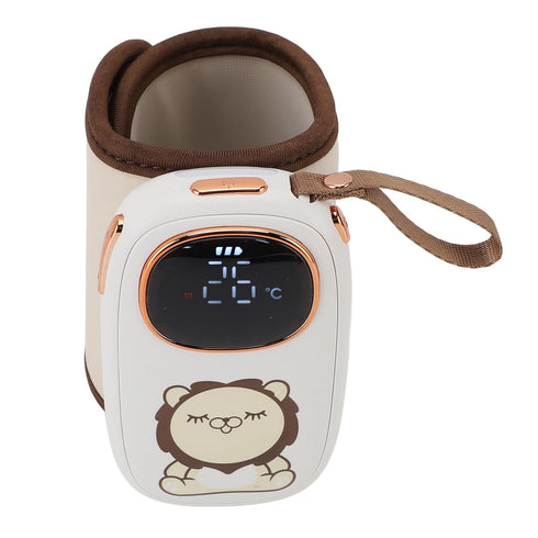 Hamwesh Portable Bottle Warmer, Fast Heating Rechargeable Milk Warmer, Constant Temperature Sleeve with Night Light