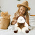 Soft and Cuddly Baby Alpaca Teddy Bear - 9 Inch Handmade Stuffed Animal in White & Brown Genuine Alpaca Fur