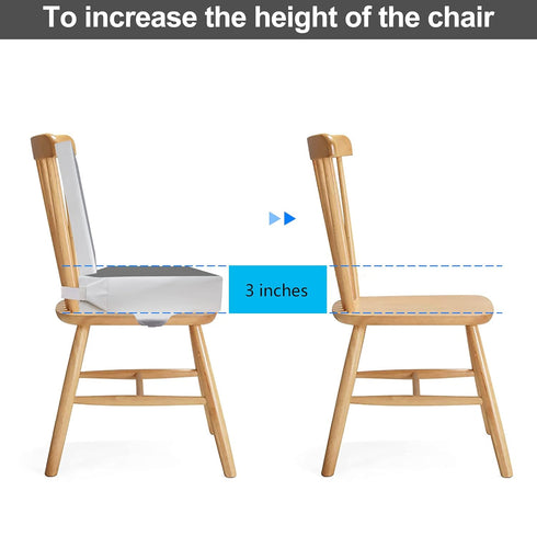 2Pcs Kalawen Booster Seat for Kitchen Chair, Upgraded PU Washable Straps Safety Buckle Kids Toddler Booster Seat