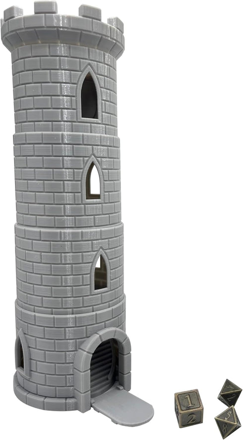 HAUTICO Collapsing Dice Tower and Little Town Houses Scene - Terrain Scenery for 20-28mm Miniatures Wargame, D&D Table