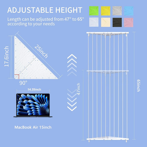 Stuffed Animal Storage Shelf Organizer(Patented) - Corner Stuffed Animal Holder Length Adjustable - Wall Plush Storage