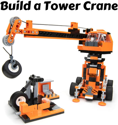 Set (475pcs) Set! Block Builder Mobile Crane Building Block and Construction Tower Crane. Two Building Kits in one Toy