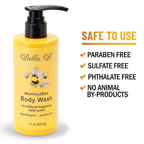 Mommy2Bee 11oz Bella B Body Wash - Pregnancy Safe Body Wash Rich, Luxurious Lather Body Wash Made with Organic
