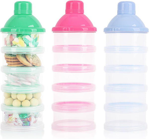 Manwetye 3-Pack 5-Layer Baby Formula Dispenser for Travel - Portable Milk Powder Container