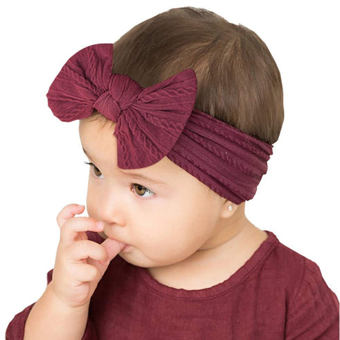 Nylon Headbands Baby Girl Bows Jacquard Design for Newborn Infant Toddler Little Girls (16-Pack)