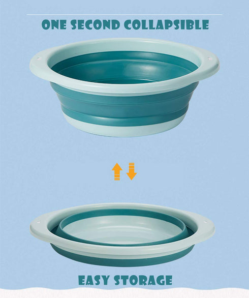 3-Pack Set, 3 Set Collapsible Wash Basin Baby Kids Wash Basin Dish Tub for Travel Home, Different Sizes Space Saving