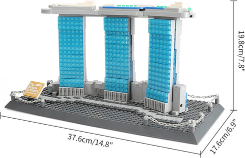 Oichy Building Blocks Set - Marina Bay Sands Architecture Model Kits (881 PCS) for Adults and Kids