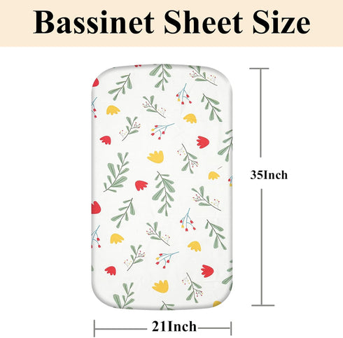 4 Pack 21" 35", Bassinet Sheets x Compatible with Besrey, Foalom, MiClassic, Milliard and Large Bassinet Mattress, Soft