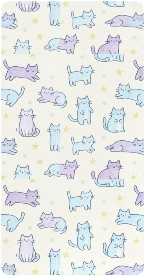 miaozhen Cotton Crib Sheets for Baby Boys Girls Soft Breathable Simple Line Cat