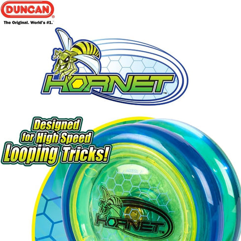 Duncan Toys Hornet Pro Looping Yo-Yo, Clear with Red Cap, Ball Bearing Axle and Plastic Body with String