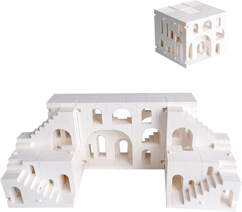 Magic Maze Building Blocks, 980 PCS Transformable Castle Folds into Cube, 3D