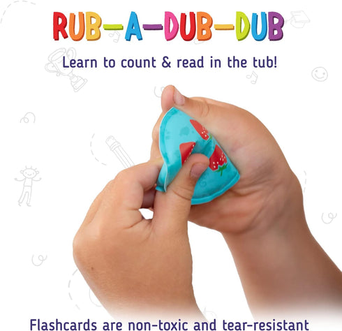 Merka Bath Books for Toddlers - Set of 36 Floating Flashcards with Letters and Numbers for Learning Activities in Bath