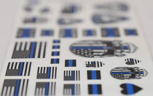 215 Decals, Graphics, Skins & Stickers 1:10 Police Blue Line Scale Sticker Sheet Remote Control R/C Car Truck Body Back