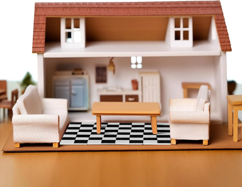 NUOBESTY 18Pcs Dollhouse Floor Sheet, Mini Floorboard Wood Dollhouse Flooring Decoration Accessories