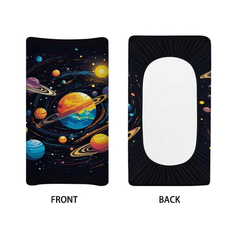 Stretch Ultra Soft Changing Pad Cover for Baby Boys Girls, Cosmic Galaxy Patterns, Fits 32" x 16" Contoured Pad
