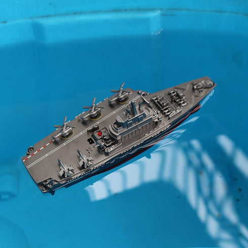 Tipmant Military Remote Control Aircraft Carrier Model RC Boat Ship, Electric Water Toy - Silver (2.4G No Antenna)