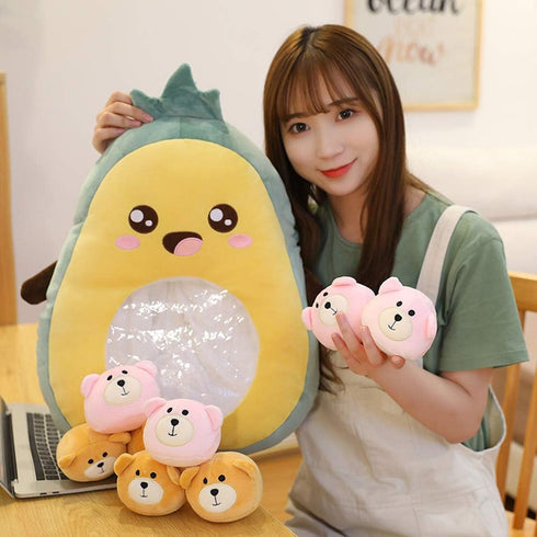 REFAHB Cute Stuffed Avocado Throw Pillow, Removable Fluffy Creative Gifts for Teens, Girls, Kids