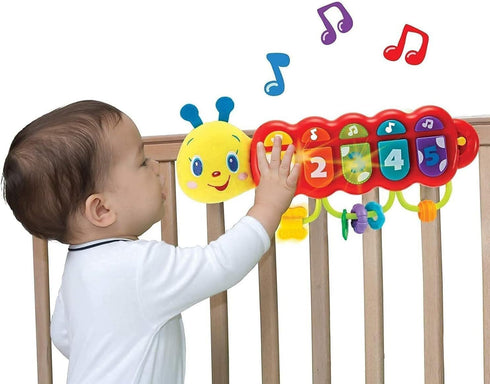 KiddoLab Lira Baby - Musical Caterpillar Toy with Lights & Music, Spinner & Rings for Babies 3+ Months