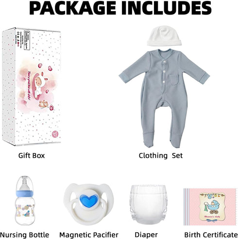 18 Inch Realborn 3+ WOOROY Lifelike Reborn Baby Dolls- Baby Boy Doll, Full Vinyl Body Sleeping Dolls, Poseable Real