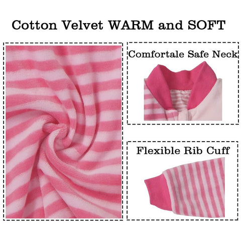 2-Way 2.0, 9-12 12-18 4 Soft,Cozy Baby Sleep Sack - Long Sleeve Cotton Velvet Wearable Blanket for Girl and Toddlers