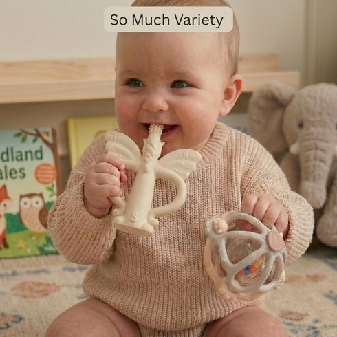 Set 0-36 Silicone Teething Toys & Baby Sensory Toys | Rattle Ball & Unicorn Teether | Infant Teething Ball & Chew Toy