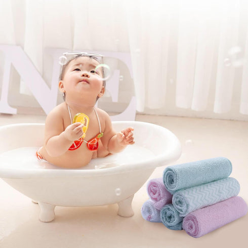 24Pack 9x9 softan Baby Washcloths, Baby Wash Cloths Extra Soft & Ultra Absorbent, Baby Towels and Washcloths Face Towel