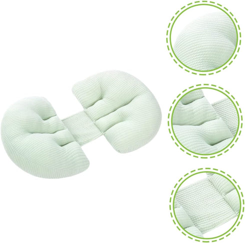 PRETYZOOM U-Shaped Pregnancy Support Pillow - Ergonomic Double Wedge for Comfort