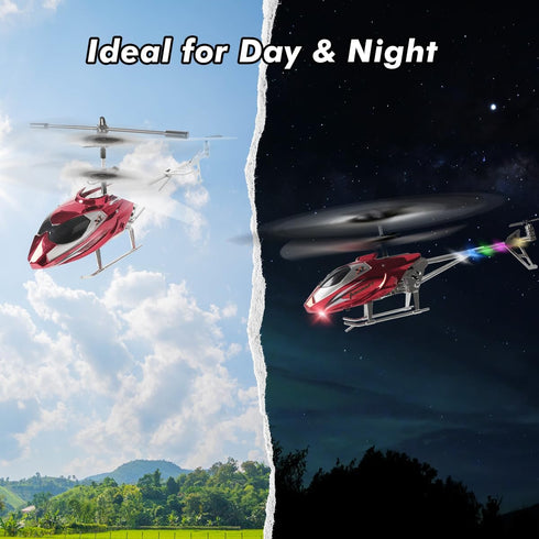 2.4G 12+ VATOS RC Helicopter for Boys, Remote Control Helicopter with LED Light for Kids Years Old, Fixed Height