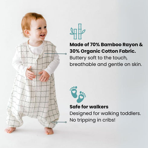 Tealbee Summer 0.8 2-Way 2T-3T Dreamsuit Toddler Sleep Sack with Feet Walker Sleep Bag with Legs, Rayon made from