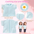 5-Piece Light Blue T-Shirts for 17-18 Inch Dolls, DIY Customizable Plain Tees