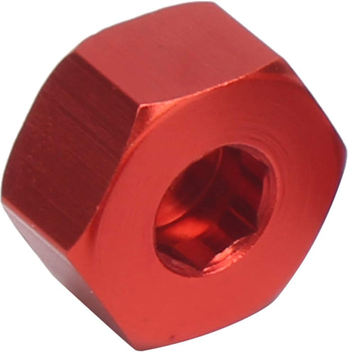 VGEBY 4pcs Wheel Hub Hex Adapter, 5mm to 12mm Hex Combiner for D12 1/10 RC Trucks (Red) Car Model Accessory