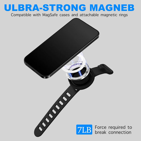 Longomat Stroller Phone Holder Universal Phone Holder for Stroller Strong magnetic phone holder with adjustable strap