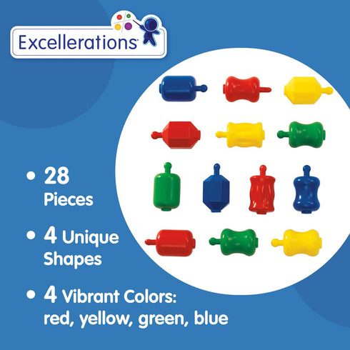 Excellerations Early STEM Toy, Connecting Fun Linking Pop Beads for Toddlers, Snap Lock Beads Set in Storage Bin, Pack