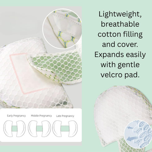Olive Moon Maternity Travel Pregnancy Pillow | Portable Adjustable Belly Support Cushion for Pregnant Women | Compact