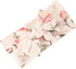 Set Galabloomer Receiving Blanket Headband Flower Print Baby Swaddle Receiving Blankets (white vintage flower)