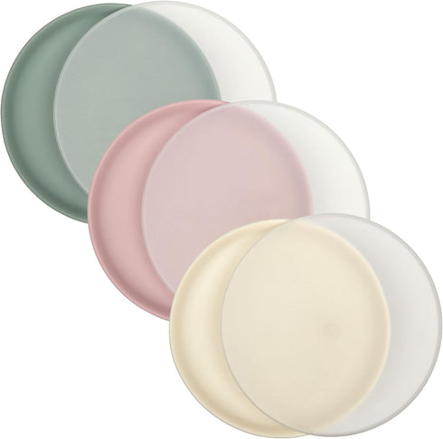 WeeSprout Baby & Toddler Non-Suction Plates with Lids, 100% Food Grade Silicone, 3 Pack