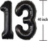 Jonhamwelbor 13 Number Balloons, Black Jumbo Foil Mylar Helium Balloons for 13th 31st Birthday Party Decorations