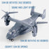 1:400 Pullback Diecast Metal Military Transport Helicopter Plane - Scale Alloy Model Twin-Engine Rotor Aircraft Toy