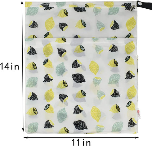 yuntop 2Pcs Waterproof Reusable Wet & Dry Bag for Baby Cloth Diaper Gym Clothes Travel Bags Washable Beach Pool