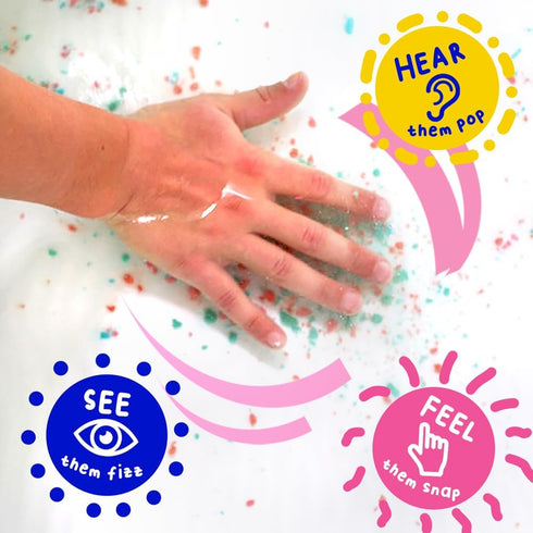 Mr. Bubble Magic Bath Crackles for Kids, Fun Bubble Bath with Colorful Pops and Fizzy Snap (12 Packets, 1 oz Each)
