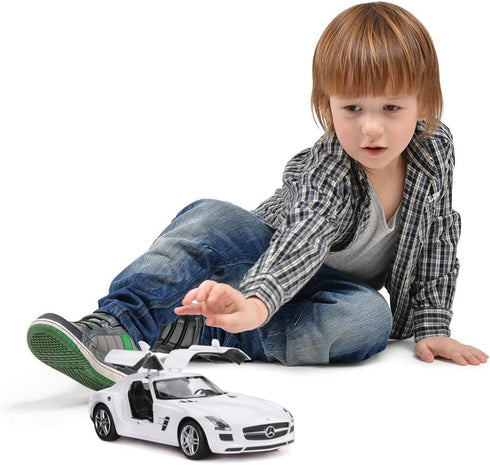 RASTAR Benz Remote Control Car 1:14 RC Mercedes Benz SLS AMG Model Toy for Kids, Open Doors by Manual - White 2.4GHz