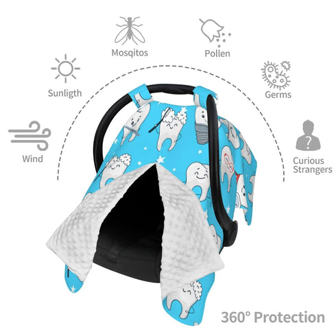 Zhbvncp Funny Teeth Dental Dentist Baby Car Seat Cover & Breastfeeding Nursing Cover - Breathable Stretch Fabric