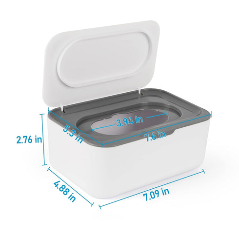 2 Pack Flenpptly Baby Wipes Dispenser, Wipes Case Baby Wipe Holder Keeps Wipes Fresh, Non-Slip, Easy Open & Close (Grey