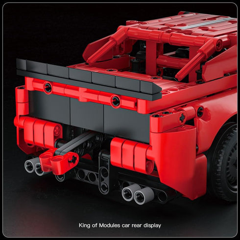 Mould King Challenger Pull Back Car Building Kits - 15080 Super Car Model, Scale Sports Cars Blocks for Ages 8+ (738