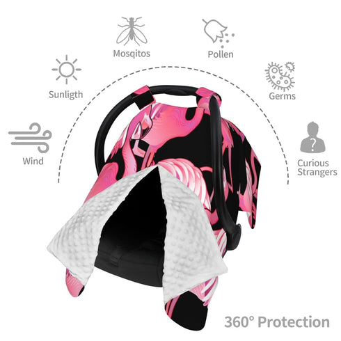 Zhbvncp Cute Flamingo Baby Car Seat Cover & Breastfeeding Nursing Cover - Breathable Stretch Fabric Multi-Use Nursing